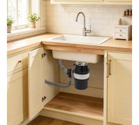 Desechador de residuos de alimentos, 560 W, 1,2 l, para fregadero de cocina | Trituradora de residuos con 6. Sistema de molienda de generación silencioso, 65 dB, motor de cobre puro para el procesamiento