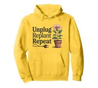 Desenchufe Replantar Repetir - Salud Mental Actitud Positiva Sudadera con Capucha