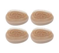Desengleando el desesperado Cepillo de paja de trigo Dientes suaves Manejo redondo Masaje del cuero cabelludo Combs 4pcs