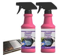 Desengrasante en aerosol de acción rápida y alta resistencia para parrillas, limpiador para parrillas de exterior, limpiador en aerosol para parrillas de barbacoa (2 Pcs)