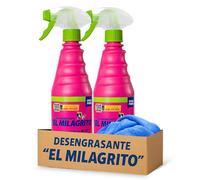 Desengrasante Spray, Limpiador quitagrasas El Milagrito, Quitagrasas ElMilagrito, Multiusos para Cocina, Hornos, Microondas, Industrial y Más, Formato Ahorro, 2 Botes de 750 Litros