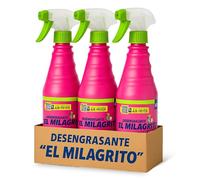 Desengrasante Spray, Limpiador quitagrasas El Milagrito, Quitagrasas ElMilagrito, Multiusos para Cocina, Hornos, Microondas, Industrial y Más, Formato Ahorro, 3 Botes de 750 ml