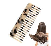 Desenredante para el cabello en caparazón de tortuga antiestático de 15 cm, para de viaje, corte a mano de dientes anchos | para cabello brillante