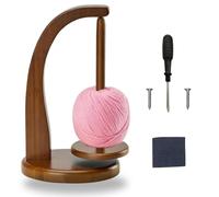 Desenrollador de Lana, Eje único Soporte Magnético Giratorio de Lana, Magnetica Soporte para Bolas de Hilo, Hilandero de Hilo de Madera, con Accesorios de Instalación, para de Ganchillo(Color Retro)