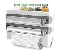 Desenrollador de Pared, Soporte de Pared para limpiaparabrisas, dispensador de Rollo de Cocina, multifunción, película Estirable dispensador de Papel de Aluminio con Puerta Sopalin, desenrollador