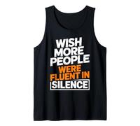 Deseo más Gente fluida en Silencio Cita Divertida Camiseta sin Mangas