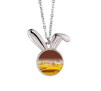 Desert Along the Way to the Silk Road Map - Collar con colgante de conejo, diseño de conejo