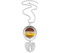 Desert Along the Way to the Silk Road Map - Collar giratorio con alas de ángel