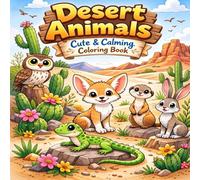 Desert Animals: Cute & Calming Coloring Book (Cozy, Cute, & Calming)