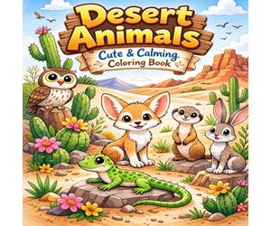 Desert Animals: Cute & Calming Coloring Book (Cozy, Cute, & Calming)