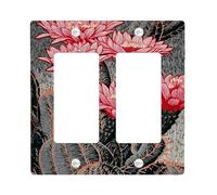 Desert Bloom - Placas de cubierta para interruptor de luz/cubiertas de salida, flores de cactus rojas vibrantes para decoración del hogar, placas de pared termoplásticas, balancín doble de tamaño