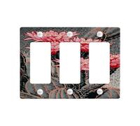 Desert Bloom - Placas de cubierta para interruptor de luz/cubiertas de toma, flores de cactus rojas vibrantes para decoración del hogar, placas de pared termoplásticas, placa de pared de tamaño