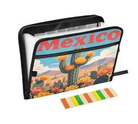 Desert Cactus Bloom - Carpeta expandible de 13 bolsillos con etiquetas, organizador de documentos A4 con cremallera