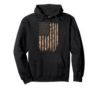 Desert Camo Bandera Estadounidense táctica Militar patriótica Sudadera con Capucha