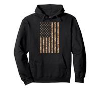 Desert Camo Bandera Estadounidense táctica Militar patriótica Sudadera con Capucha