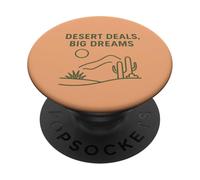 Desert Deals, Bid Dreams - Desierto para entusiastas de Las Tierras desérticas Minimalistas PopSockets PopGrip Adhesivo