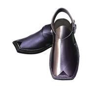 Desert Dress Zapatos afganos Peshawari tradicionales hechos a mano para hombre, sandalias de cuero auténtico, islam, árabe, negro, afgano, Pakistán, Piel negra, 42 1/3 EU