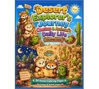 Desert Explorer's Journey Cactus & Animal's Daily Life: The Ultimate Kawaii Oasis Exploration Easy & Fun Coloring for Creative Kids