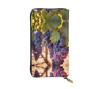 Desert Grapes - Cartera larga de cuero, portatarjetas de crédito, monedero con cremallera y compartimento para identificación