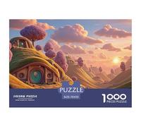 Desert Landscape at Sunset 1000 Pcs Papel Ecológico Rompecabezas Hobbit-Style House Imposible, Difícil Juego Familiar Puzzle para Niños Pequeños 70x50cm/1000pcs