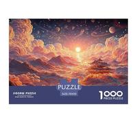 Desert Landscape at Sunset 1000 Piece Papel Premium Rompecabezas Traditional Chinese Architecture Desafiante Jigsaw Decoración Adultos 70x50cm/1000pcs