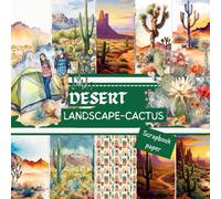 DESERT LANDSCAPE- CACTUS SCRAPBOOK PAPER: This is a double sided craft paper, ORIGAMI, DECOUPAGE, MIXED MEDIA ART, Collage
