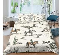 Desert landscape Funda de Edredón Microfibra 3 Piezas Impresión 3D Cierre de Cremallera Oculta Desert paisaje Funda Edredon Fundas de Almohada Antibacteriana Lavables for jóvenes Double（200x200cm）