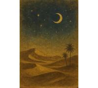 Desert Nocturne: A Lined Writing Journal with Golden Tones and Mystical Desert Design