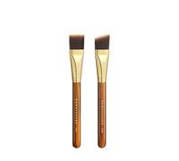 Desert Oak Series Foundation Master Duo - Juego de brochas CM 184 Liquid Flat Top & CM 185 Cream Angular Brush para todos los tipos de base, Bubinga y Latón