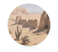 Desert Ruins - Tabla de cortar resistente a los arañazos, tabla de cortar portátil, tabla de cortar redonda de vidrio para cocina, picnic al aire libre, 7.9 pulgadas