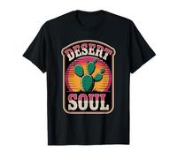 Desert Soul Retro Cactus Atardecer Suroeste Desierto Camiseta