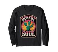 Desert Soul Retro Cactus Atardecer Suroeste Desierto Manga Larga