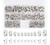 DesertBoy 170 Piezas T-Nuts M4 M5 M6 M8 Tuerca de Cabeza de Martillo Tuercas con Ranura en T T-Nuts de Acero al Carbono Niquelado Juego de Surtido de Tuercas Ranuradas en T para Perfil de Aluminio