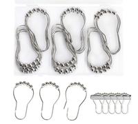 DesertBoy 20 Piezas Argollas para Cortinas, Anillas para Cortinas, Anillos de Cortina de Ducha, Anillas Cortina Ducha, Anillas Cortinas para Barra de Ducha, Baños, Ventanas (Plata)