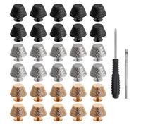 DesertBoy 32 Pcs Remaches de Cuero, 14mm, Remache de Doble Tapa, Patas para Bolsos, Espárragos de Cabeza Plana Remaches de Piel para Bolso, para Billetera Artesanía de Cuero DIY Accesorios Decorativos