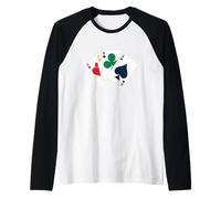 Desgaste del Estilo del Casino del póquer de los Naipes de Cuatro ases Que Camiseta Manga Raglan