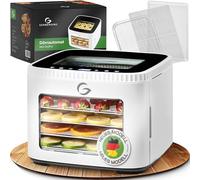 Deshidratador 5 rejillas de acero inoxidable, deshidratador de 500 W-0,2 m², ventana extra, forma de piel de fruta, filtro, malla de hierbas, LED, LCD, deshidratador compacto.