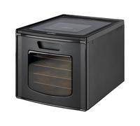 Deshidratador automático TZS First Austria, digital con temporizador de 24 horas y controlador de temperatura de 35 a 70 °C, 6 plantas, sin BPA, deshidratador de frutas con temporizador, negro