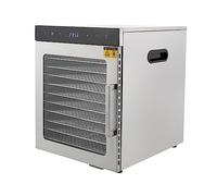 Deshidratador de acero inoxidable 10 niveles máquina de deshidratación para alimentos y hierbas vegetales frutas 800W máquina eléctrica secadora de alimentos con temperatura digital y temporizador