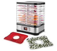 Deshidratador de Alimentos 8 Bandejas 400W, Temporizador y Temperatura | Secador Acero inoxidable, sin BPA (35-70°C). Ideal para carne seca, frutas deshidratadas y verduras