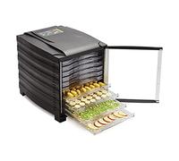 Deshidratador de alimentos con 10 bandejas Buffalo, temporizador y puerta, 480 x 362 x 415 mm