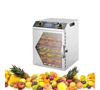 Deshidratador de alimentos de acero inoxidable con temporizador digital ajustable de 0 a 12 horas y temperatura para carne seca, carne de res, frutas, golosinas para perros y verduras.,12thfloor