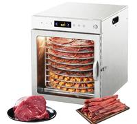 Deshidratador de alimentos giratorio 360°(10 bandejas extragrandes) Control de temperatura de 86℉ a 190℉ Ventilador doble de 800W Deshidratador para carne seca,frutas,hierbas,verduras
