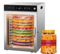 Deshidratador de alimentos giratorio 360°(12 bandejas extragrandes) Control de temperatura de 86℉ a 190℉ Ventilador doble de 800W Deshidratador para carne seca,frutas,hierbas,verduras