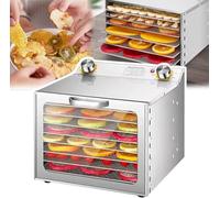 Deshidratador de Alimentos para Fruta Carne Verduras, 400W 35-90°C Temperatura Ajustable y Temporizador 12H, Secador Eléctrico con Ventilador 360° para Snacks Mascotas(8layers)