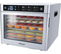 Deshidratador de alimentos Steba ED 80 Steel Deluxe | Pantalla LED | Motor resistente | 8 bandejas de acero inoxidable | Iluminación interior | Control electrónico de tiempo y temperatura