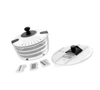 Deshidratador de verduras Manual fuerte, 4L, secador giratorio de doble cámara transparente, traje para cocinar, giratorio de ensalada con Manual de