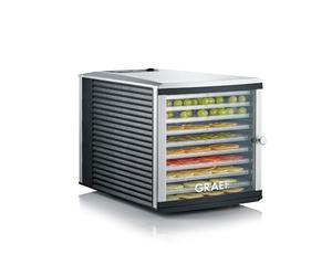 Deshidratador GRAEF DA 510 en plata con temporizador, control de temperatura, 30-70°C ajustable, pantalla clara, diseño de cajón que ahorra espacio