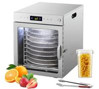 Deshidratador Rotativo De Alimentos De Acero Inoxidable De 10/12 Niveles, Máquina Secadora De Frutas De 800 W Con Clip Para Alimentos, Tarro Para Frutos Secos, Temperatura Ajustable De 30 A 10 layers