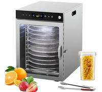 Deshidratador Rotativo De Alimentos De Acero Inoxidable De 10/12 Niveles, Máquina Secadora De Frutas De 800 W Con Clip Para Alimentos, Tarro Para Frutos Secos, Temperatura Ajustable De 30 A 12 layers